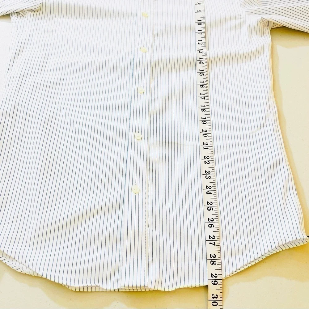 Banana Republic Slim Fit Non-Iron Striped Button Down Shirt Small Blue/White